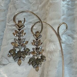 Elegant Silver and Gold Leaf Drop Earrings